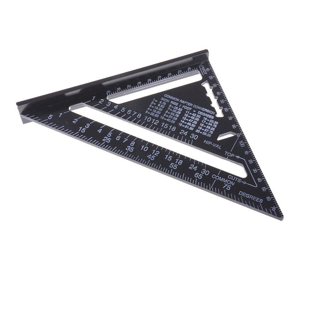 Triangle Ruler Angle Protractor Woodworking Miter Speed Square Measuring Ruler For Building Measuring Carpenter Tools: 7 inch black