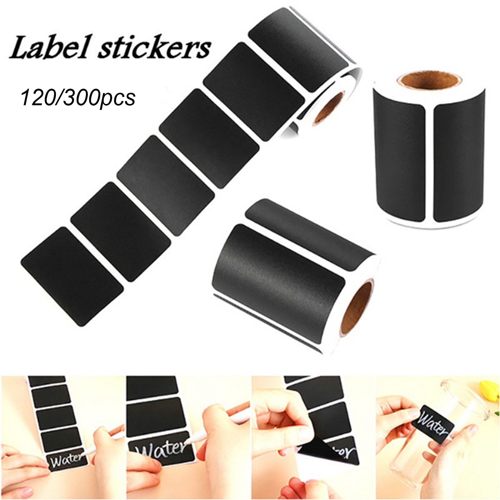Thank You Stickers Labels PVC Removable Waterproof Blackboard Sticker Packaging Kitchen Jars Organizer Labels
