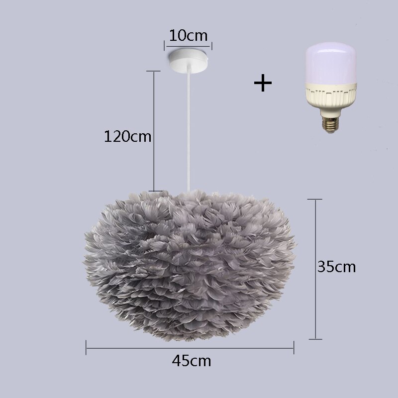 LED Pendant Feather Lamp Romantic chandelier Dreamlike Feather Droplight Kids room girl room chandeliers