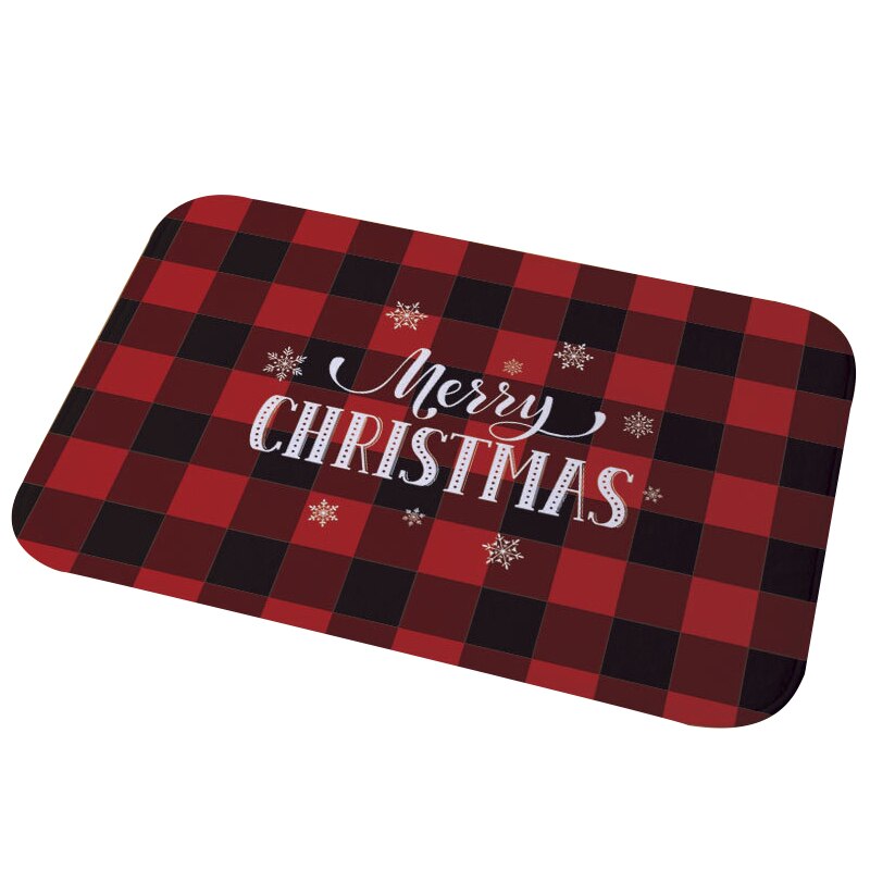 Winter Snowflake Christmas Tree Doormat Red Non Slip Absorbent Floor Carpet Mat for Entryway Bedroom Living Room Sofa Home Decor: B08