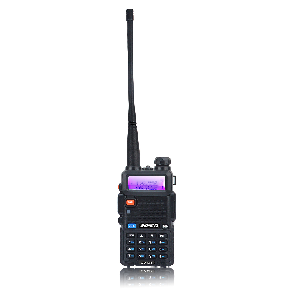 Baofeng UV-5R Dualband Walkie Talkie VHF 136–174 MHz UHF 400–520 MHz 128 Kanal 5 W FM tragbares Zwei-Wege-Radio mit Headset: Black / American