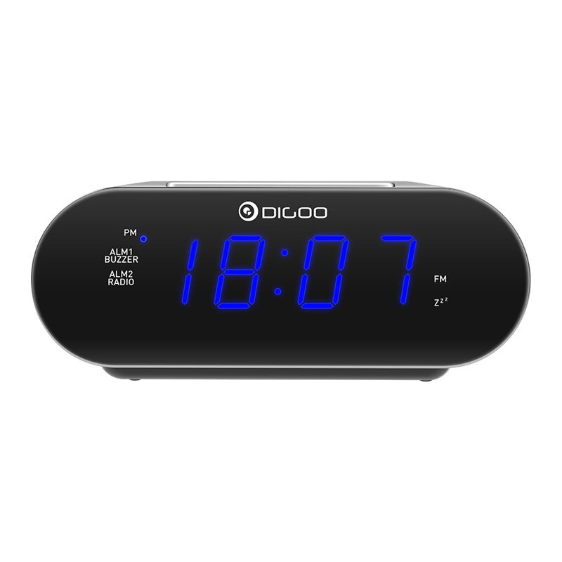 Digoo DG-FR200 Smart Led Digitale Display Wekker Met Fm Radio Verstelbare Volume Dual Dagelijkse Alarmen