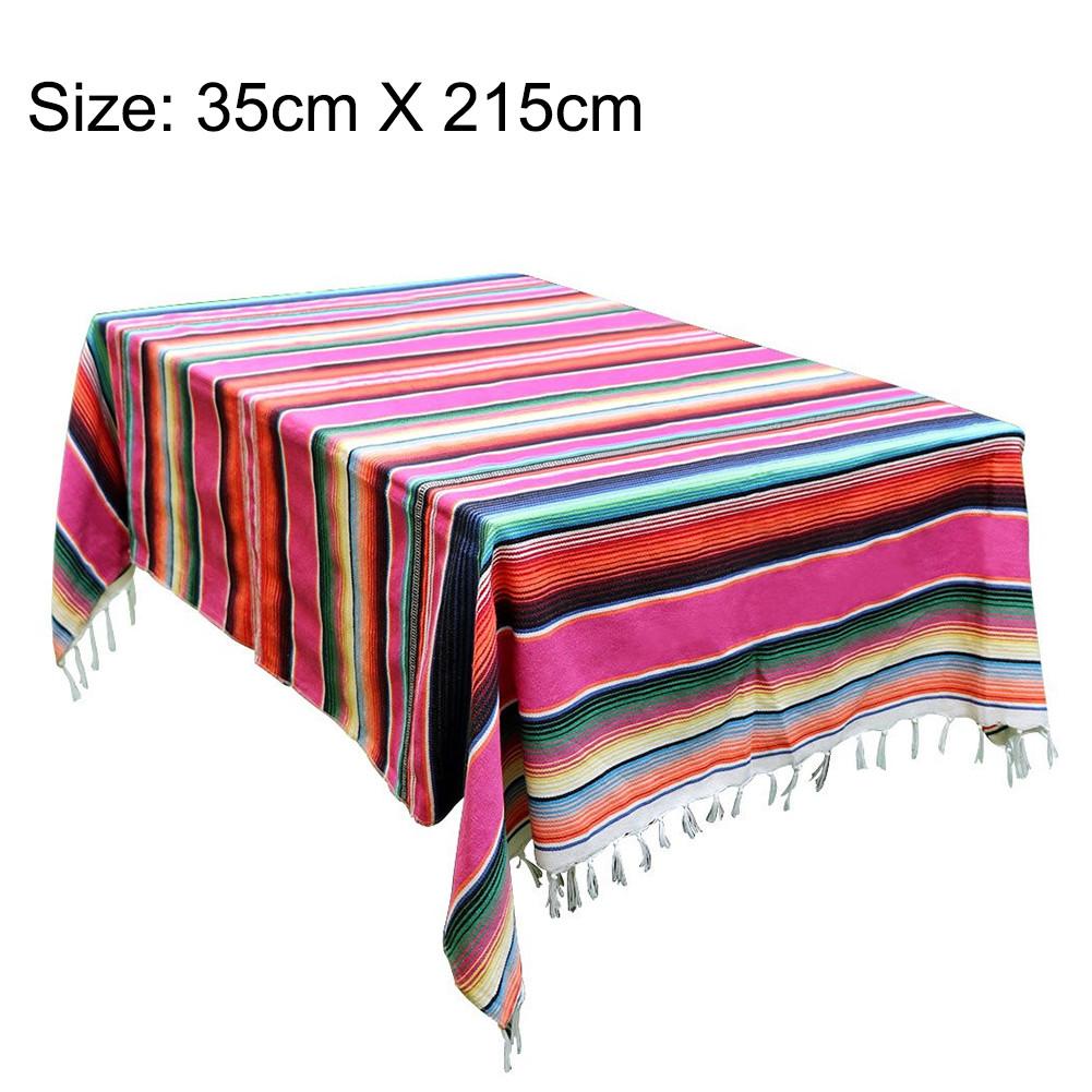 Ethnic Style Beach Blanket Cotton Mexican Indian Handmade Rainbow Blanket Home Tapestry Beach camping Picnic Travel Plane Mat: Red / 150X180cm