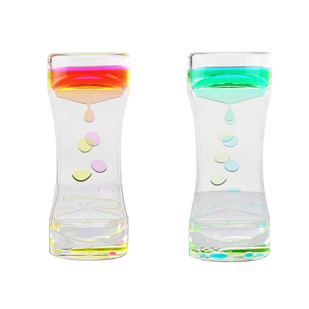 Hourglass Sensory Visual Stimulation Timer Decompression Water House Decoration Liquid Hourglass Stress Reliever Toys: AA