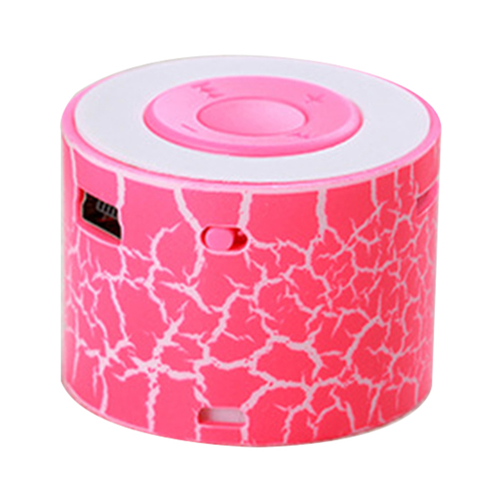 Mini MP3 Player Cool Crack Pattern Rechargeable Support TF Card Music Player Speaker Children: Pink