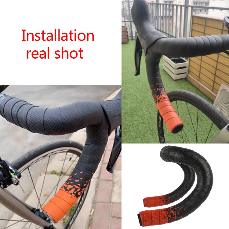 1pair Bike Handlebar Wrap Comfortable Road Bicycle Handlebar Tape Non-slip Cycling Handle Belt with Bar Plug Bicycle Equipment