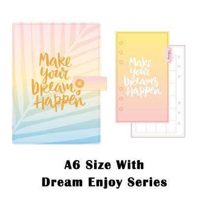 Lovedoki Dokibook A5 A6 notebook planner notebook Diary Agenda Pink gold Kawaii diy Organizer stationery: A6 Dream Enjoy