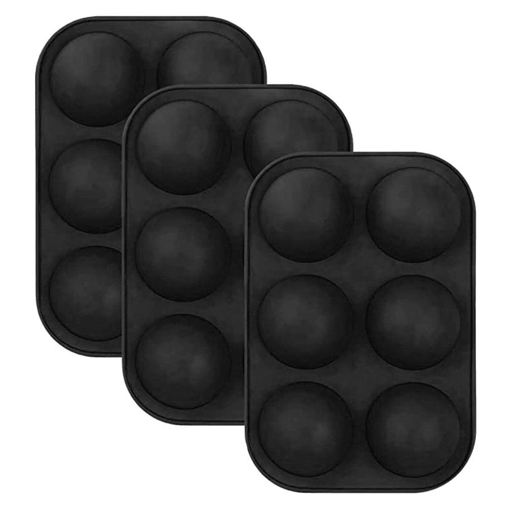 Moule à savon en Silicone semi-circulaire 6 cavités, poêle à muffins, cupcakes, gâteau, chocolat, plaque à glaçons Personal Care: set 3