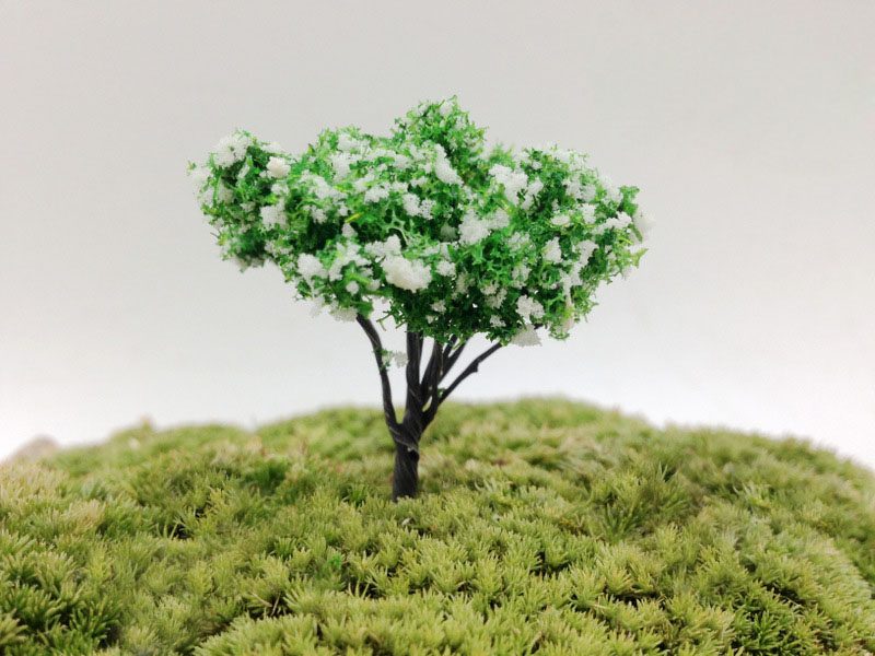 min order $10, Mini world landscaping decorative micro mini artificial cherry tree peach tree willow DIY accessories material: Light green