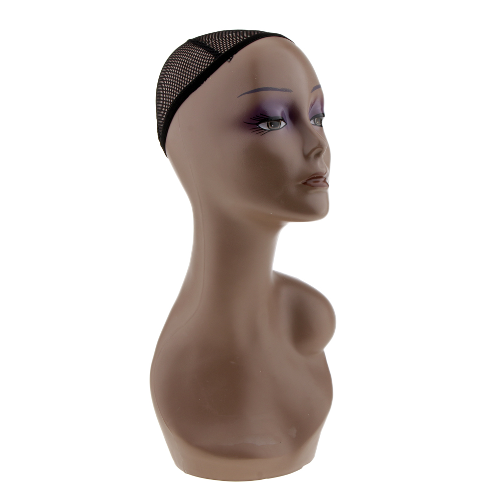 Vrouwelijke Mannequin Hoofd Buste Pruik Hoed Sieraden Ketting Display Model Oefenpop en Netto Cap