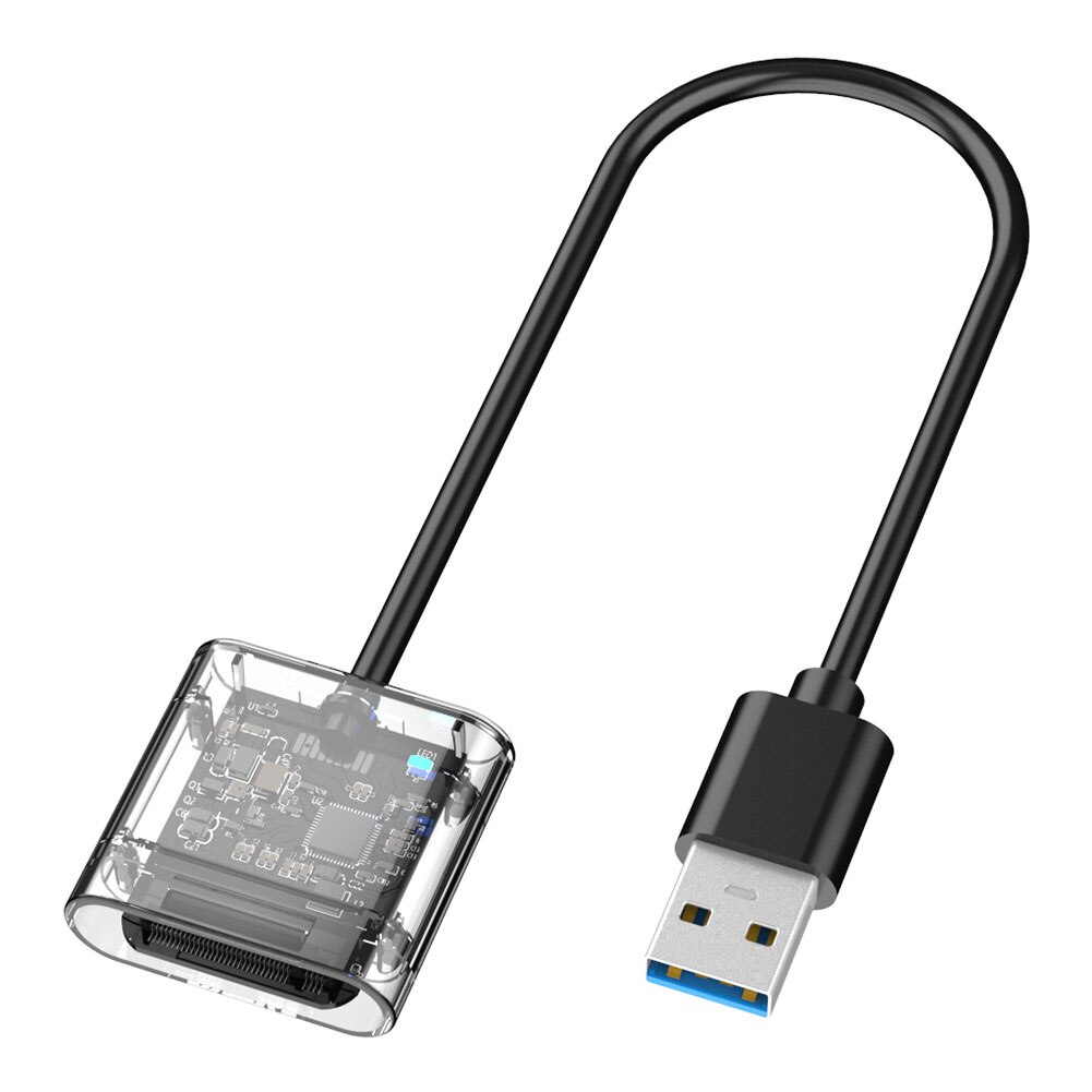 Carcasa de SSD M2 a USB 3,0 Gen 1, caja de disco duro externo M.2 NGFF SATA, 5gbps:  Transparent