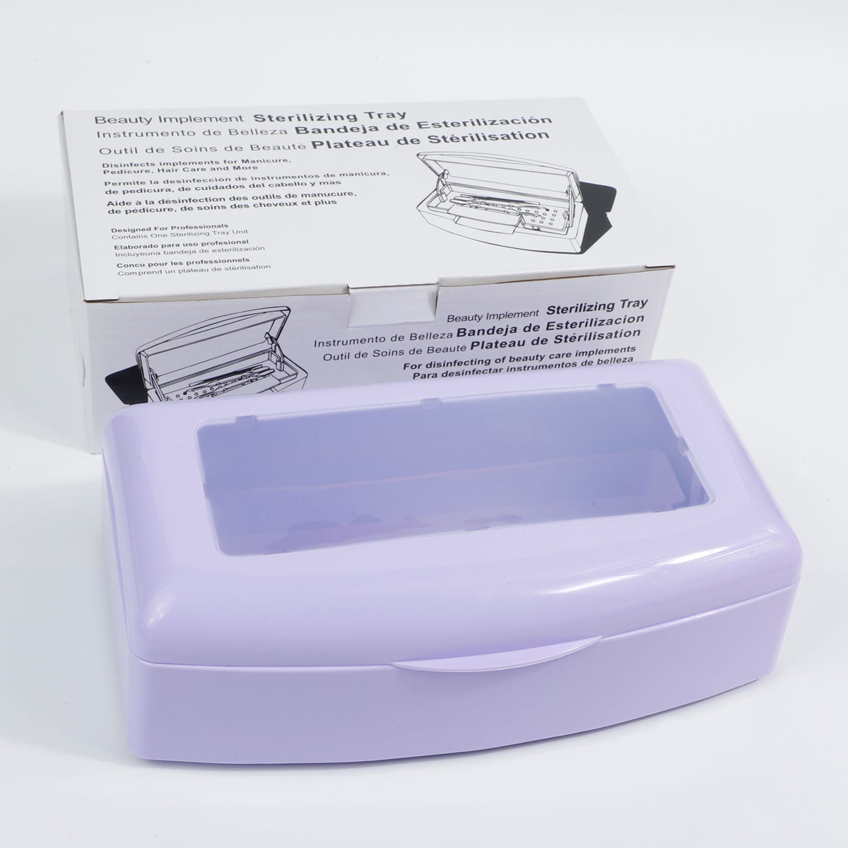 1 pz Vassoio sterilizzatore per utensili per unghie, scatola di disinfezione bianca per pinza metallica in acciaio, pinzette Pulitore per attrezzature Sterilizzazione pulita in plastica: Grigio chiaro