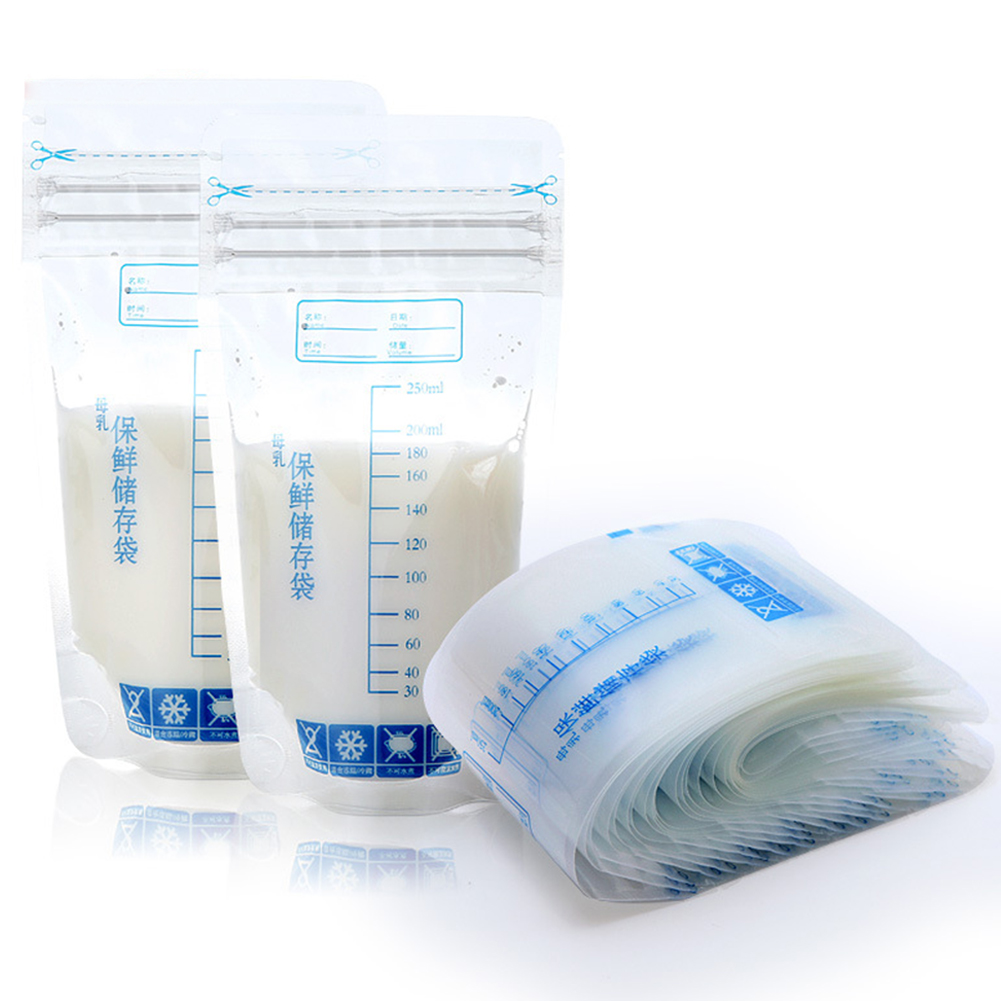 Etiquetas desechables para almacenamiento de leche materna, bolsa de congelador segura, 30 Uds.