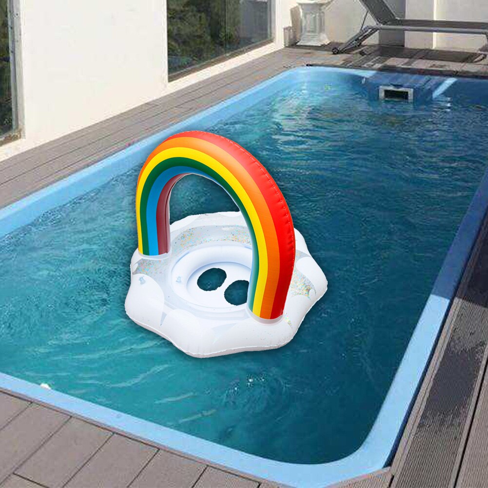 Regenboog Zwemmen Ring Zwembad Float Babyzitje Veiligheid Swim Training Opblaasbare Circle Kids Zomer Beach Party Zwembad Speelgoed