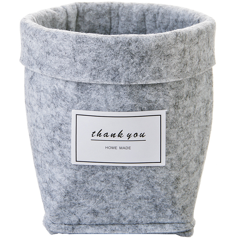 De almacenamiento de escritorio de la planta crece la bolsa a casa decoración Flor de escritorio cesta carnosa sentí Pot espesar jardín suministros jardinería Macetas: light grey
