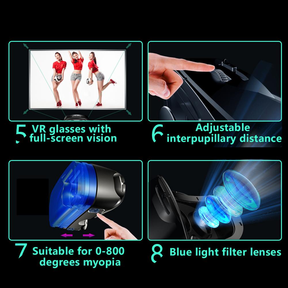 Immersion VR Glasses Full-screen Blue Coated Lens Durable Virtual Reality Glasses With Headset For 5 To 7 Inches Smartphone