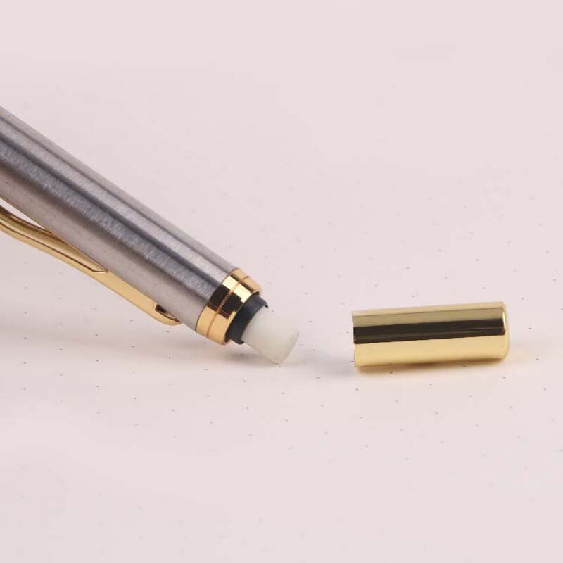 Metall 0.5mm press penna för student automatisk penna kontor skriva studieverktyg