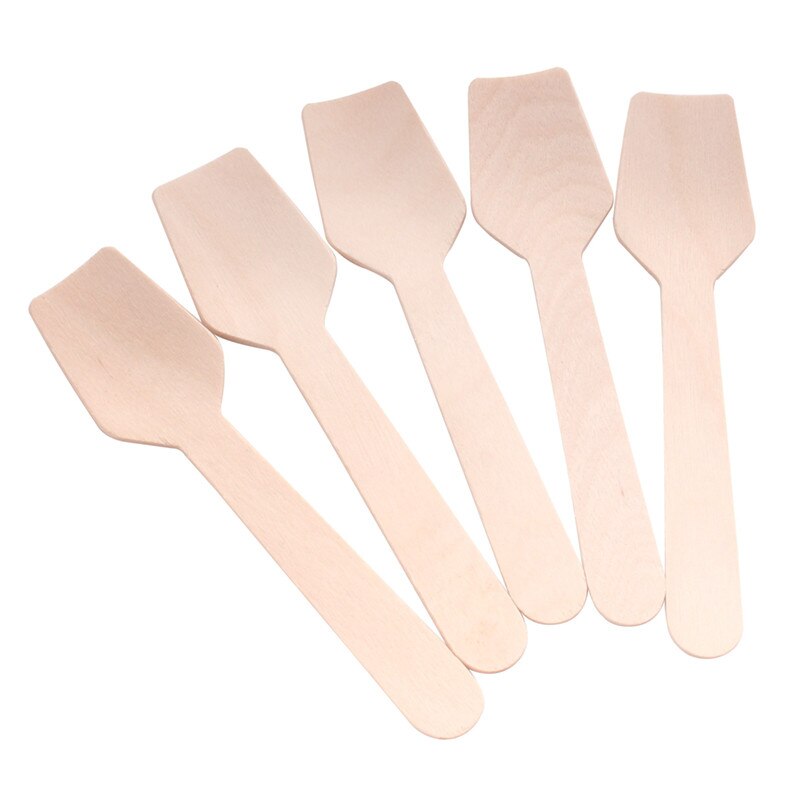 Houten Miniatuur Lepels 3.5 "Wegwerp Vierkante End (Pak van 100) Perfect voor Ambachten, Suiker Scrubs, proeven en Sampling