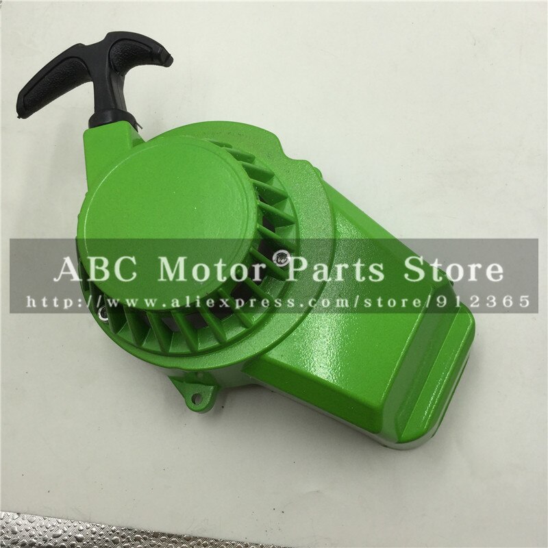 Trekk starter start aluminium tykkere for 47cc 49cc gass minimoto pocket bike mini dirt bike crosser quad atv motorsykkel