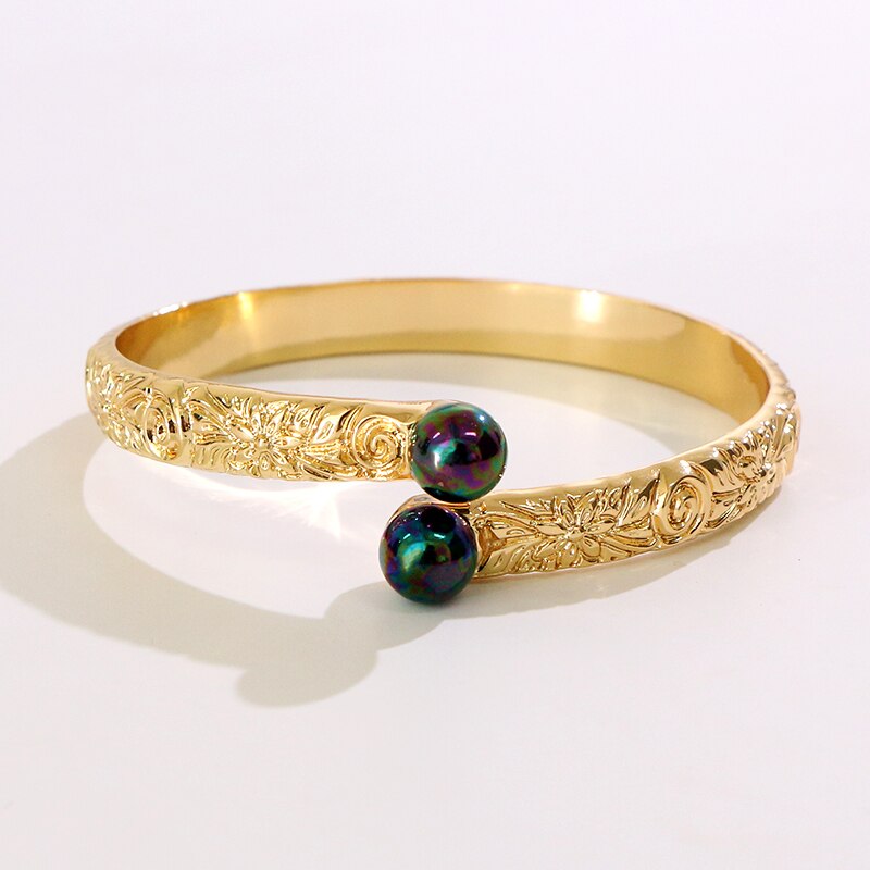 Säg hej 7-9 cm polynesiska hawaiiska samoa marshall stil grå pärlor män kvinna guldfärg armband armband  k6508