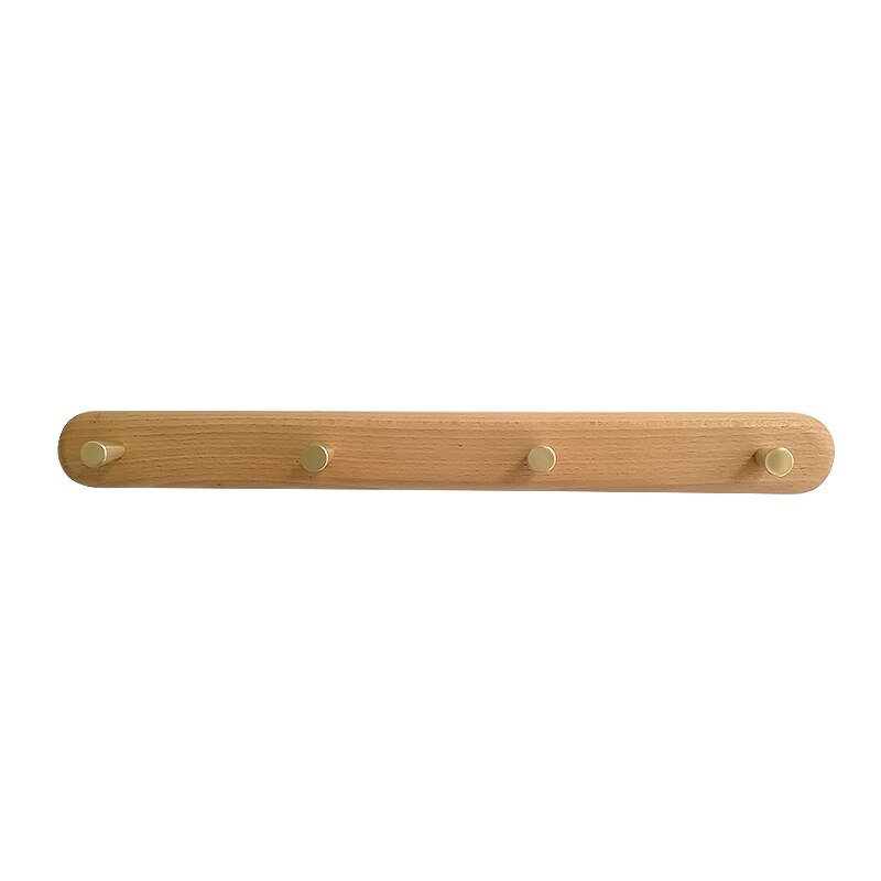 1 pièces nordique patère bois cintre tenture murale créative rangée crochet porche chambre en laiton porte arrière mur crochet: A 4 hook