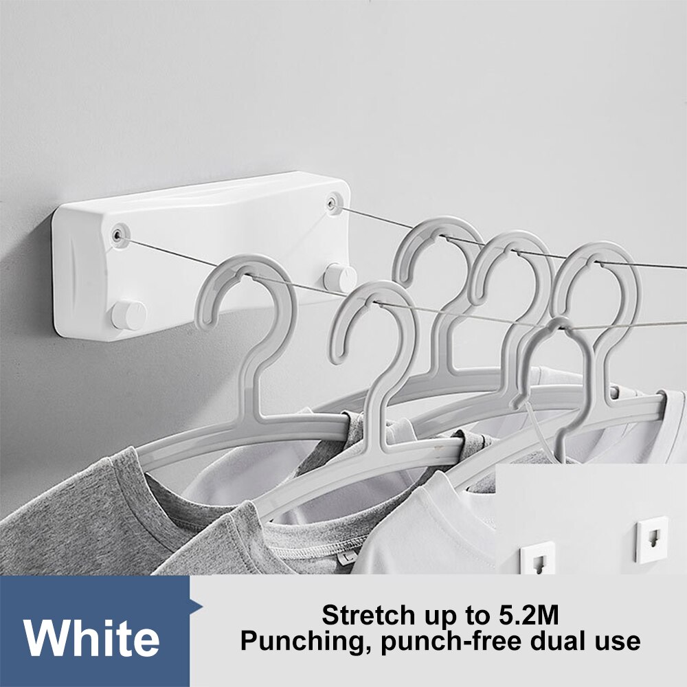 5.2M Retractable Clothesline Retractable Bathroom Accessories Drying Cloth Rack Double Line Stretch Tendedero Varal Retratil: A