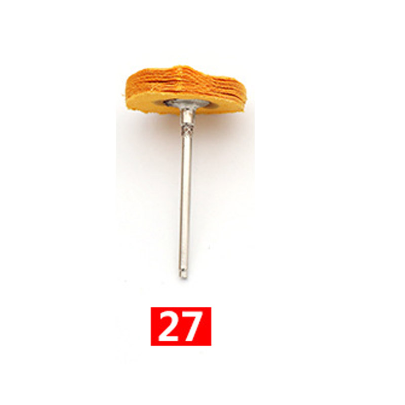 2,35mm, , 1 Uds., Mini cepillo de alambre, taza de rueda, juego de cepillos de alambre de acero y latón, vástago para herramientas rotativas eléctricas Dremel, amortiguador de pulido: Beige
