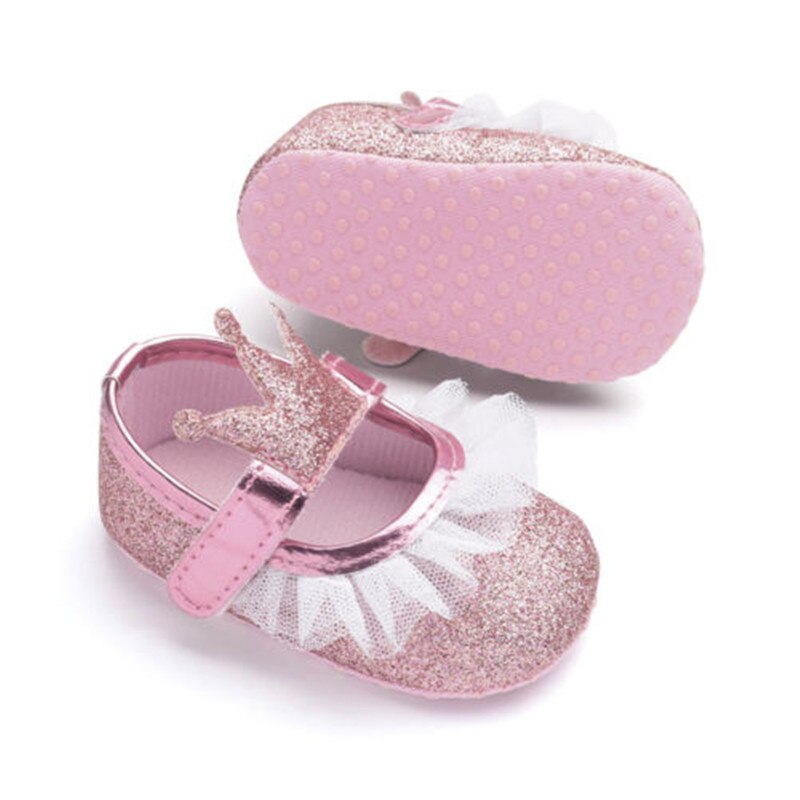 CANIS PU cuero princesa bebé niña princesa encaje zapatos chico niñas suela suave cuna zapatos Prewalker lindo