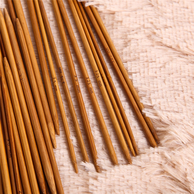 55 kpl bambu neulepuikot puiset virkkuukoukut kaksikärkiset hiiltyneet bambupuikot neulepusero kudottu askartelu 11 kokoa 13cm