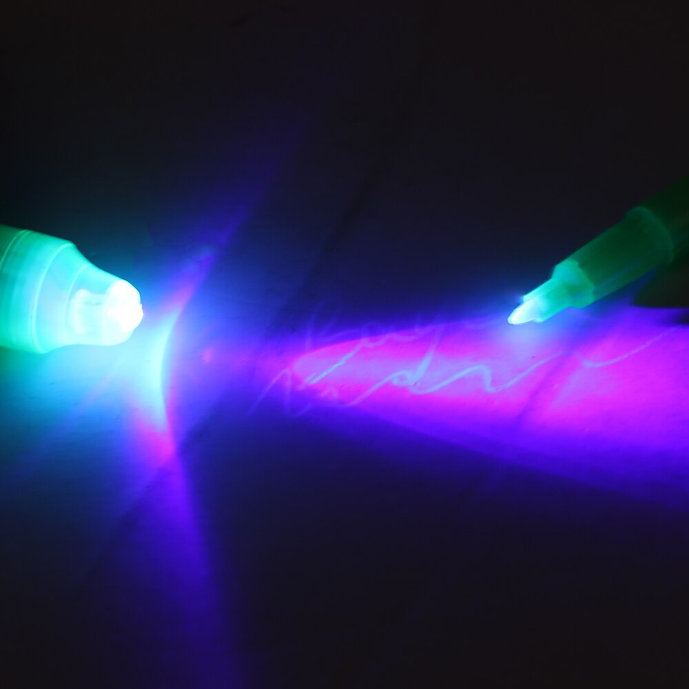 5Pcs Onzichtbare Inkt Pen Ingebouwde Uv Light Magic Secret Bericht Gadget Afrekenen Pen School Briefpapier Kantoorbenodigdheden