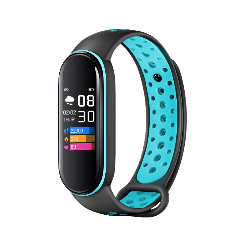 M6 pro smartwatch-armbänder für damen und herren  ip68 wasserdichte sport-fitness-tracker mit herzfrequenzmessung und schrittzähler: Blau