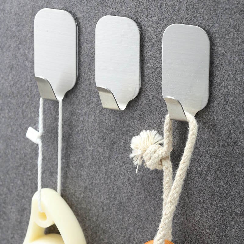 Zelfklevende haken, beeway roestvrijstalen 3m-zijdige klevende wandhanger voor keuken, badkamer, kantoor, geen boorlijm nodig