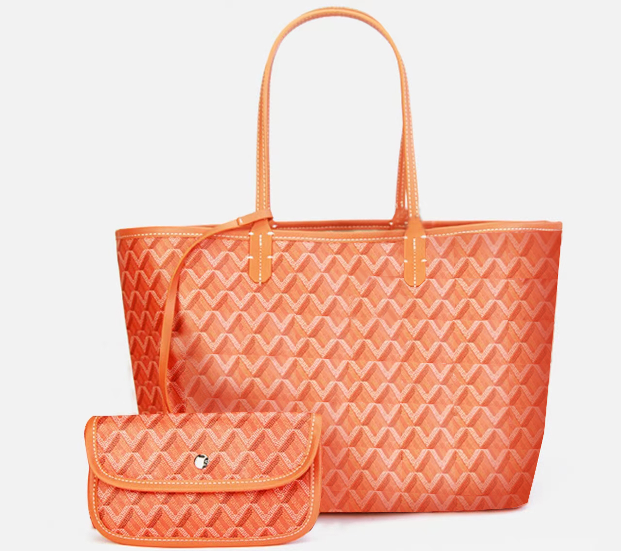 Store skuldertasker a+++++ læder tote taske stor kapacitet damehåndtasker dame shoppinghåndtasker håndtasker: Orange / 13 tommer 325mm