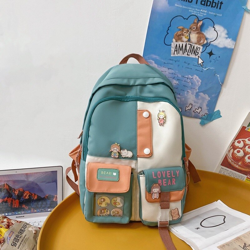 2022 zaino da viaggio per donna di grande capacità zaino da scuola impermeabile multi-tasca femminile zaini per Laptop tascabili trasparenti