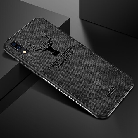 Deer tkaniny tkaniny etui do Huawei P20 Lite Pro P inteligentne etui na Huawei Huawei P 20 20 lite 20Pro PSmart miękka TPU krawędzi telefon okładka: P20 Pro / Black