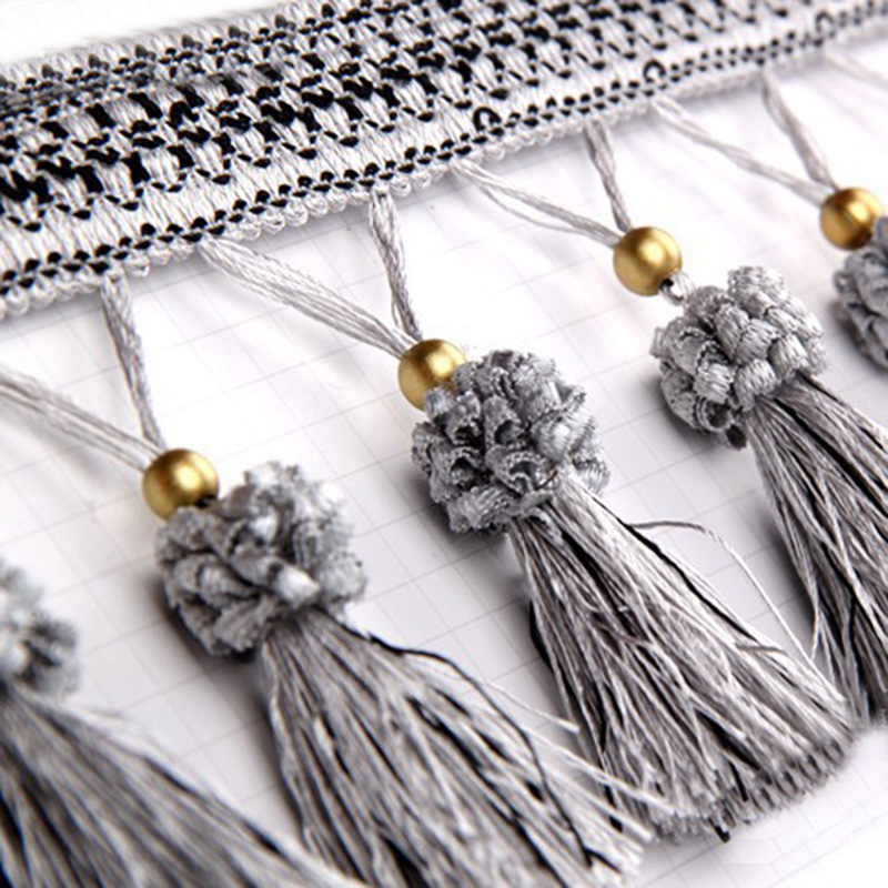 Ribete de cortina de 11 metros, cinta de ribete de flecos, recorte de borlas, ropa, tapicería, manualidades decorativas DIY: 3