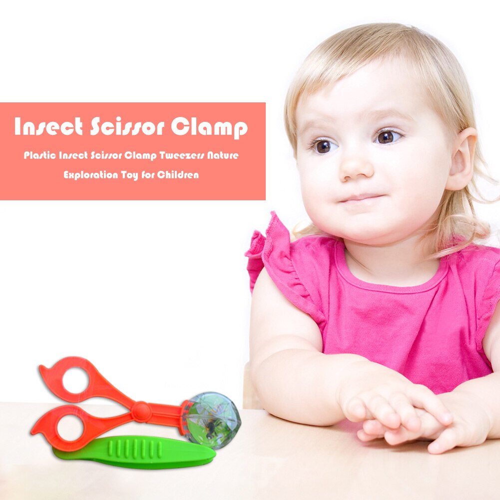 Plastic Bug Insect Catcher Scissors Tongs Tweezers For Kids Children outdoor explorer camping hiking insect catcher Handy Tool