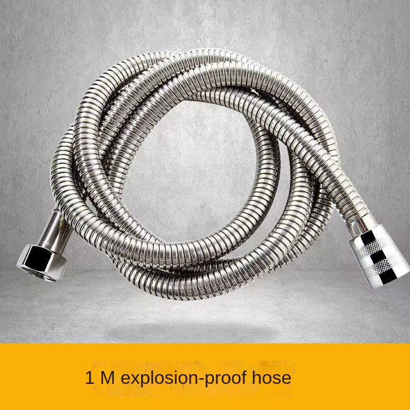 Stainless Steel Chrome Shower Hose Pipe Universal Standard Fitting Leakproof High Pressure Resistance Plumbing Bathroom: 100cm ordinary