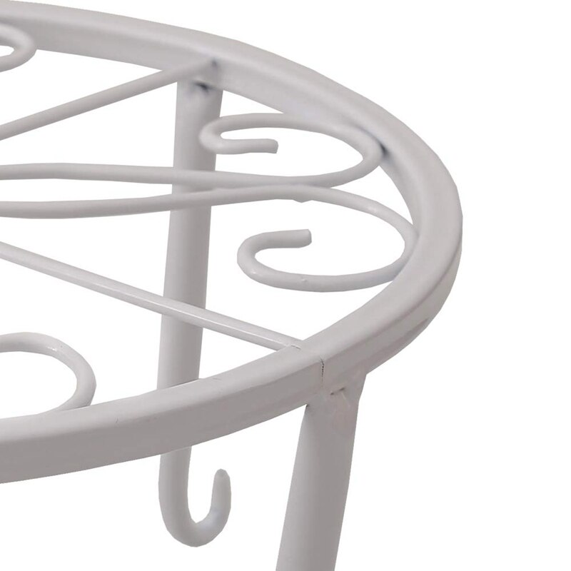 Metal plantestativ gulv urtepotte stativ jern kunst plante stativer grydeskive ,3 stykker i en pakke (hvid)