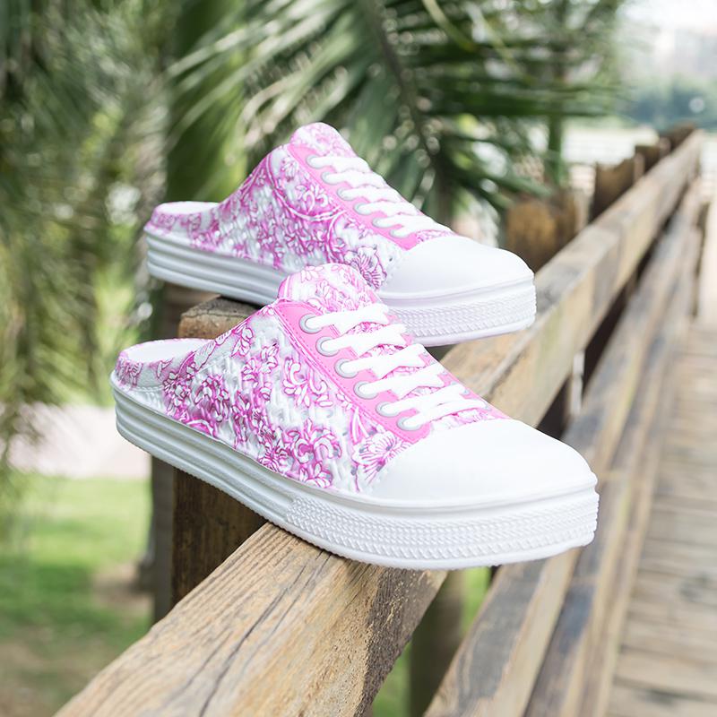 Original Klassische verstopft Garten kippen-Flops Wasser Schuhe Frauen Sommer Strand Aqua Slipper draussen Schwimmen Sandale Multi-Grafik Schuhe: Rosa / 6