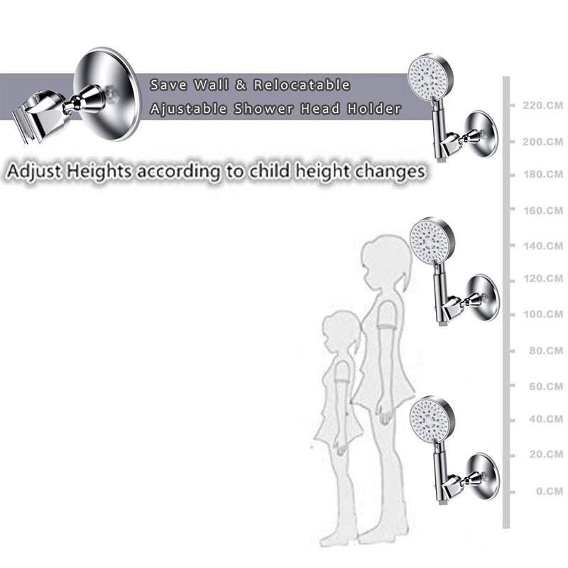 Praktische Boutique Vacuüm Zuignap Douchekop Houder Verstelbare Handheld Douchekop Houder, Bidet Sproeier Herbruikbare Removabl