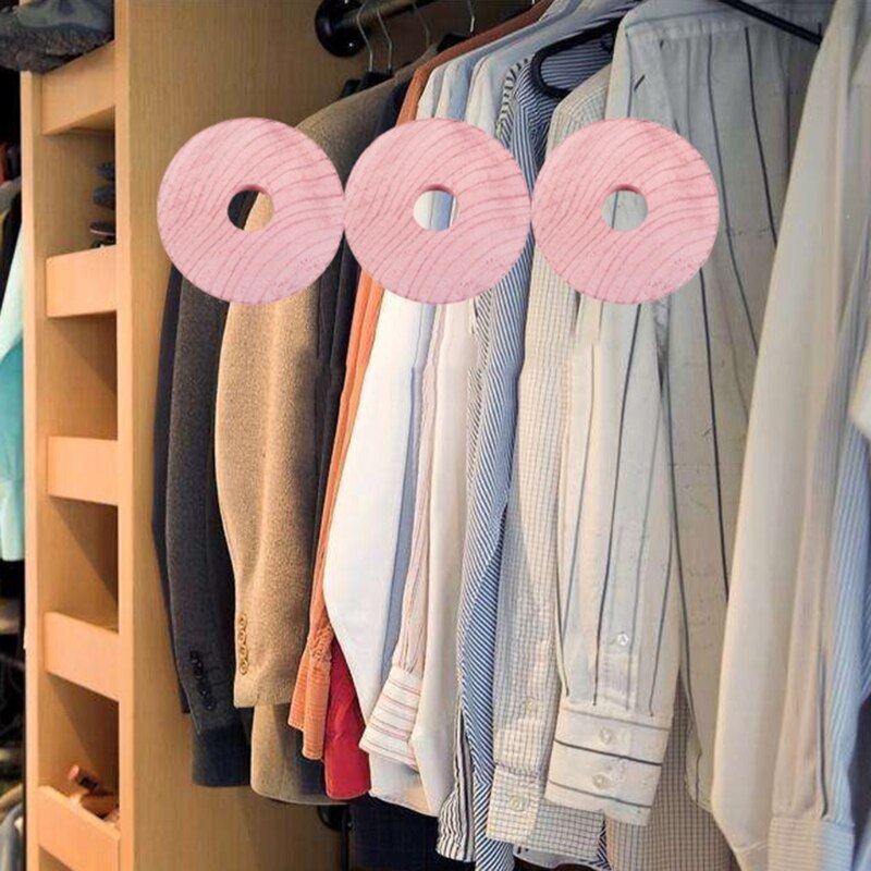 12Pcs Cederhout Blok Ronde Ring Garderobe Natuurlijke Muggenspray Motbestendig U90A