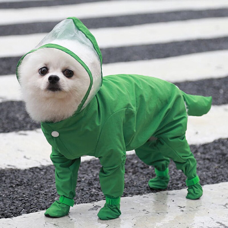 Dog Raincoat Pet Clothes Small Dog Waterproof Jumpsuit Overalls Clothing Jacket Yorkshire Poodle Pomeranian Puppy Rain Dog Coat