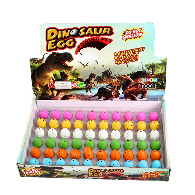 10 pz/lotto Della Novità Sveglia Magia Cova Crescente Animale Uova di Dinosauro bavaglio Giocattoli Giocattoli per I Bambini bambino Bambini Giocattoli Educativi Regali: Solid  60pezzi scatola