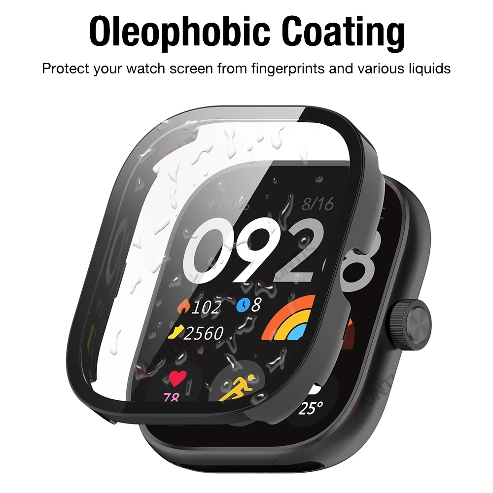 PC-Gehäbenutzen + Glas für Xiaomi Redmi Uhr 4 3, gehärtetes Glas, kratzfeste Folie, Stoßstangenschutzhülle für Redmi Uhr 3 aktiv/3Lite