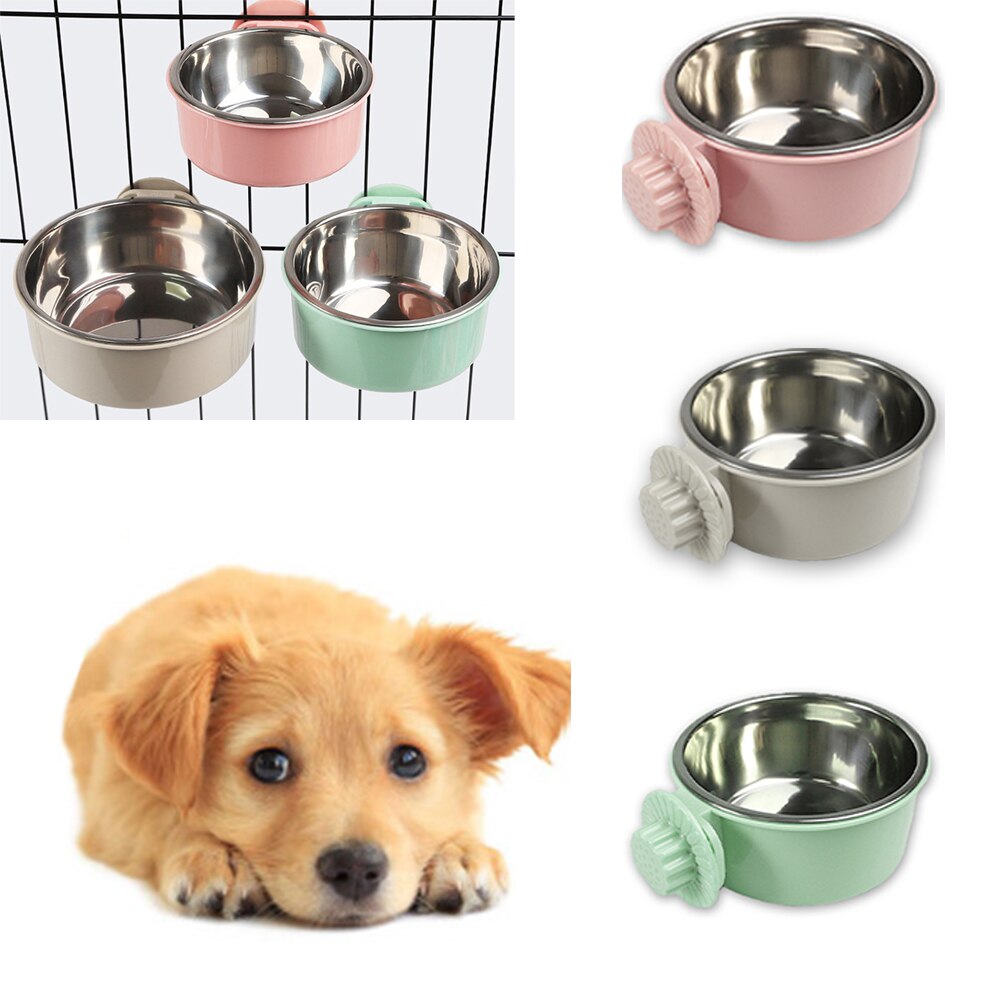 Dubbellaagse voerbak voor huisdieren, hangende voerbak voor honden en katten, duurzame voerbak voor puppy's en kittens