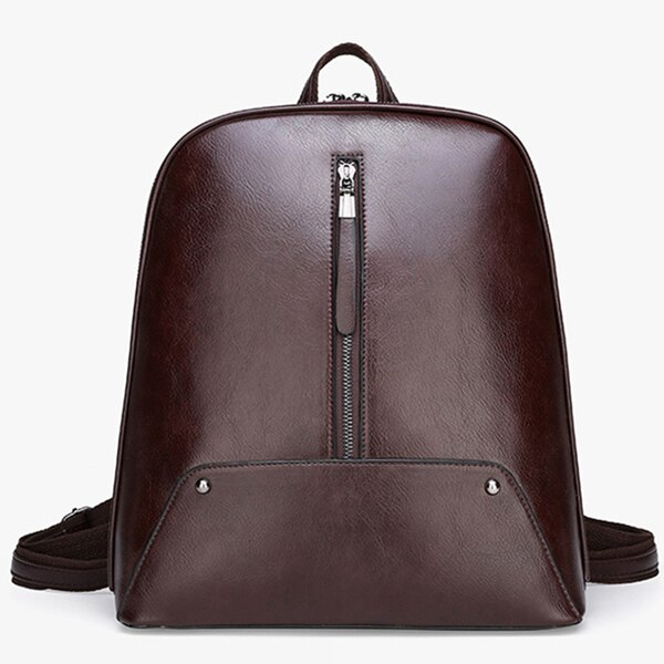 Qinranguio Lederen Rugzak Vrouwen Pu Leer Vrouwen Rugzak Schooltassen Voor Tienermeisjes Rugzak Vrouwelijke: Chocolade