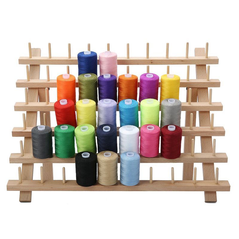 60 Spool Wooden Thread Rack and Organizer for Sewing Quilting Embroidery