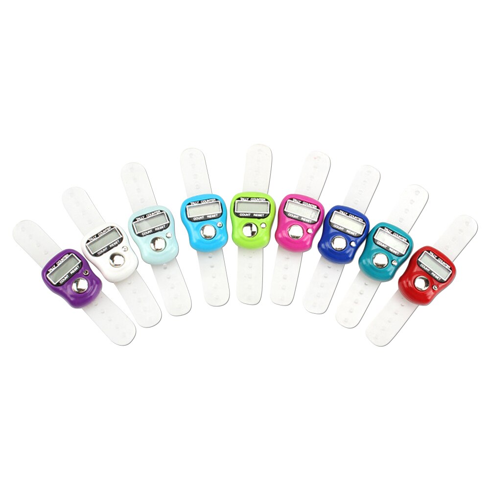 Display Electronic Tally Counter Portable Electronic Finger Counter Ring Digit Row Tally Stitch Marker Pedometer