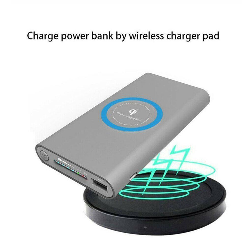 Cargador inalámbrico para teléfono, cargador portátil con USB Dual, funda para batería, K0M8